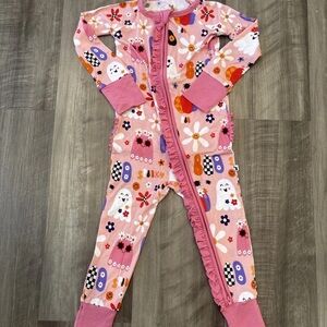 NEW Kiki + Lulu Pink Ghost / Halloween Bamboo Footie Pajamas (18-24 Months) NWT